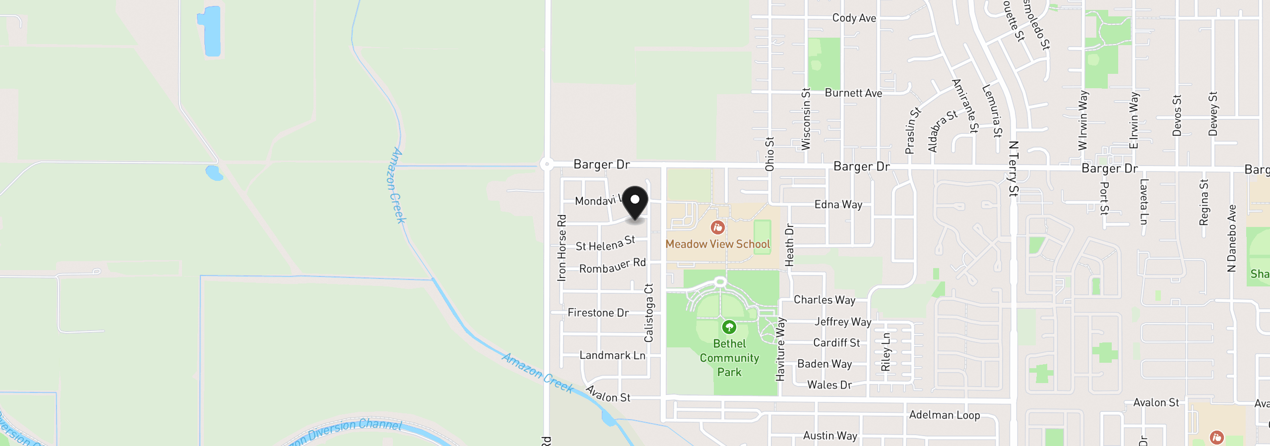 Map showing the location of 5930 Geyser Peak Pl, Eugene, OR 97402