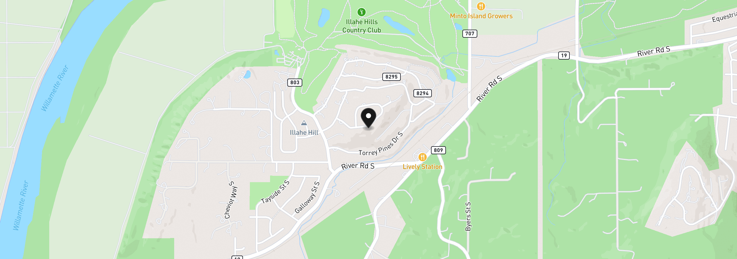 Map showing the location of 3582 El Dorado Loop S, Salem, OR 97302