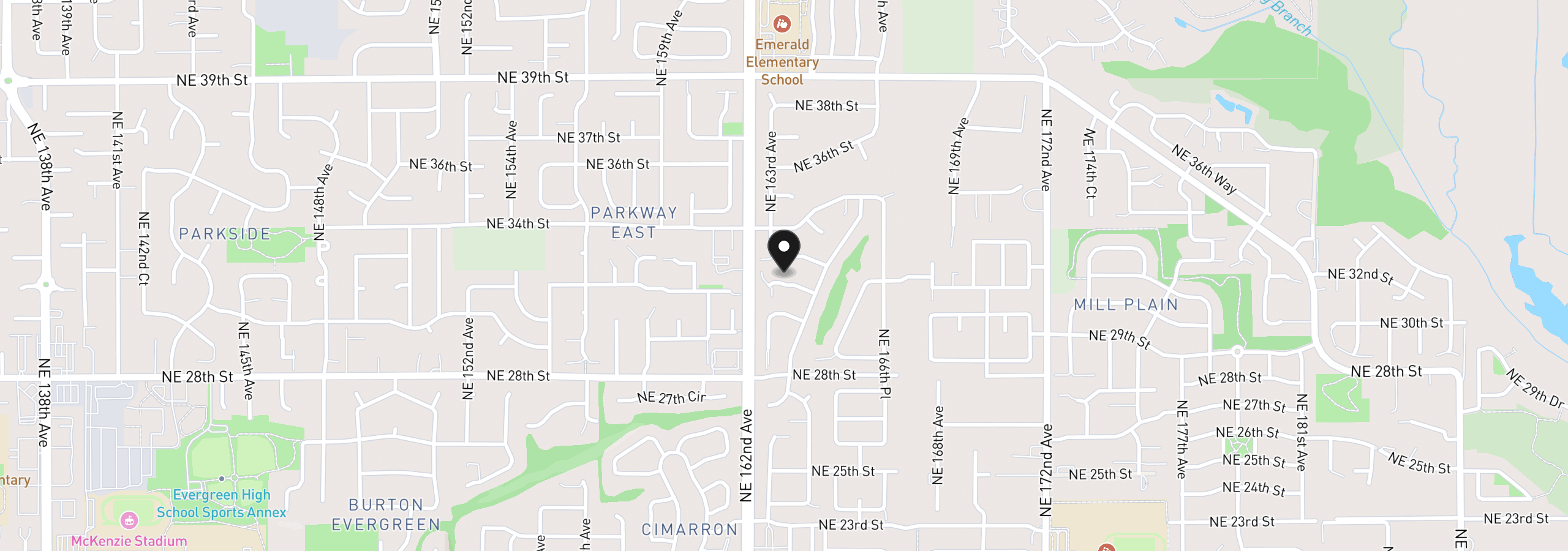 Map showing the location of 16306 NE 32nd St, Vancouver, Wa 98682