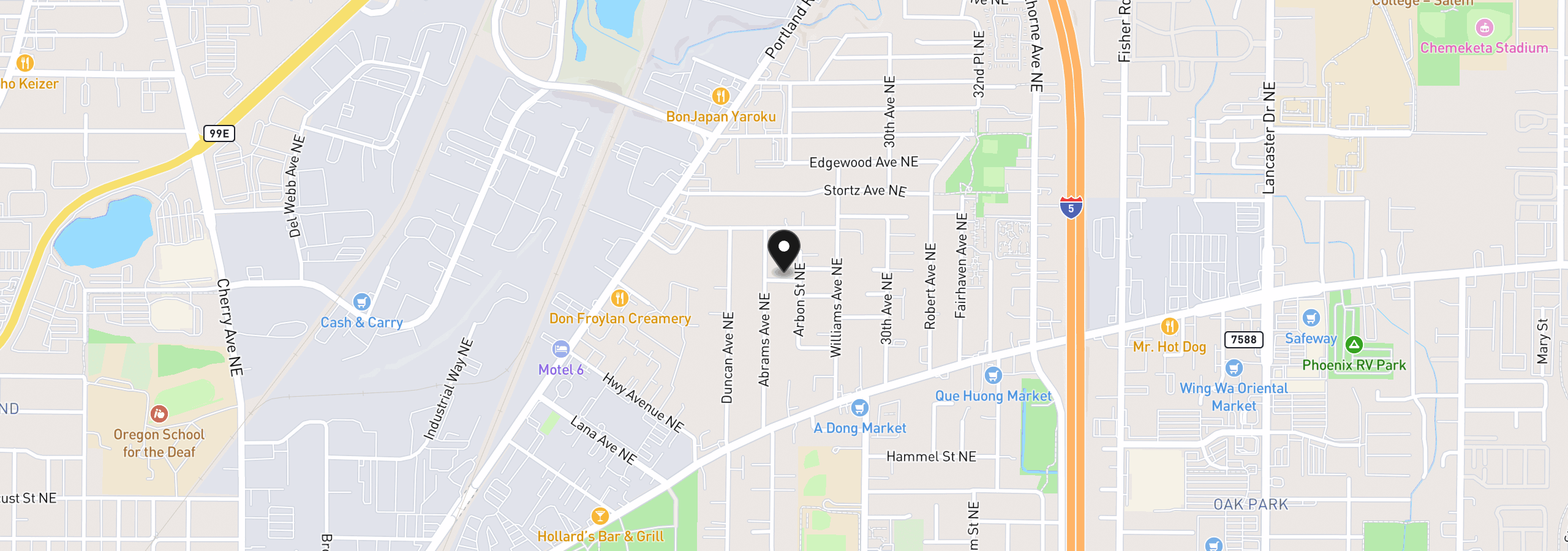 Map showing the location of 2245 Jane Dr, Salem, OR 97301