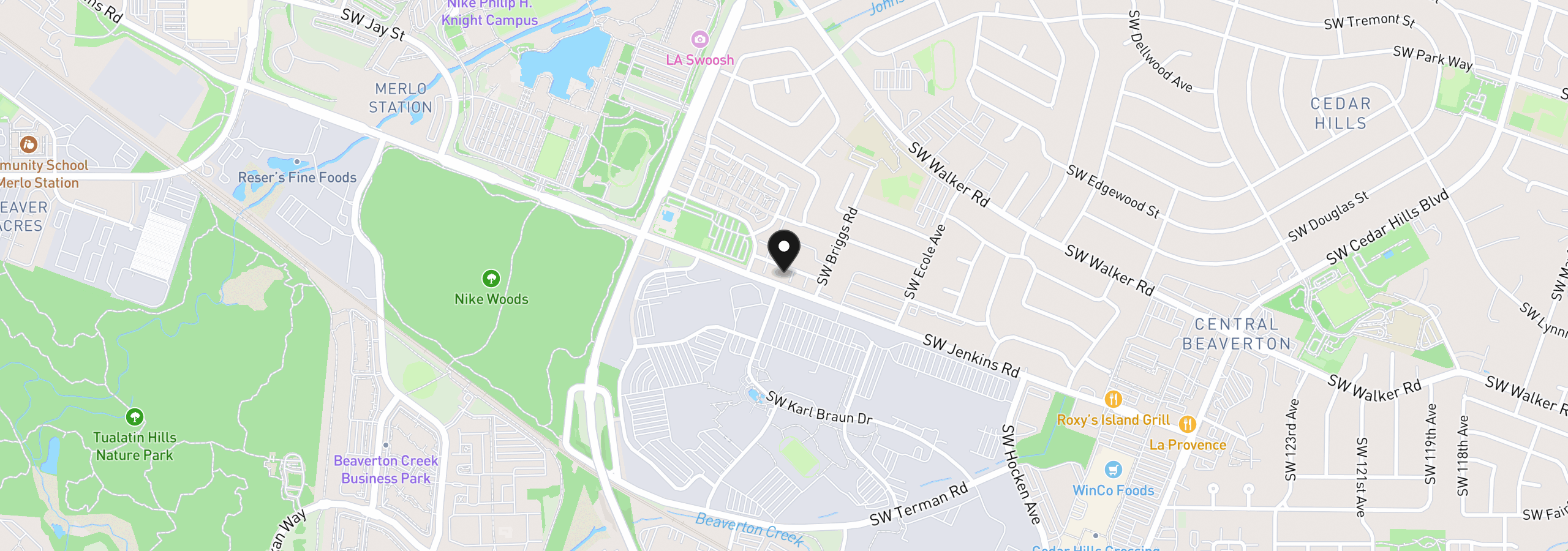 Map showing the location of 13885 SW Meridian St, Beaverton, OR 97005