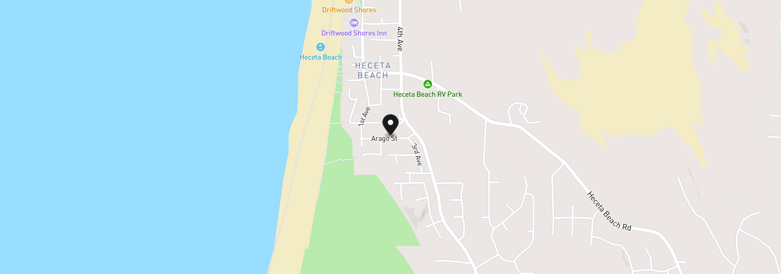 Map showing the location of Arago St 2902, Florence, OR 97439