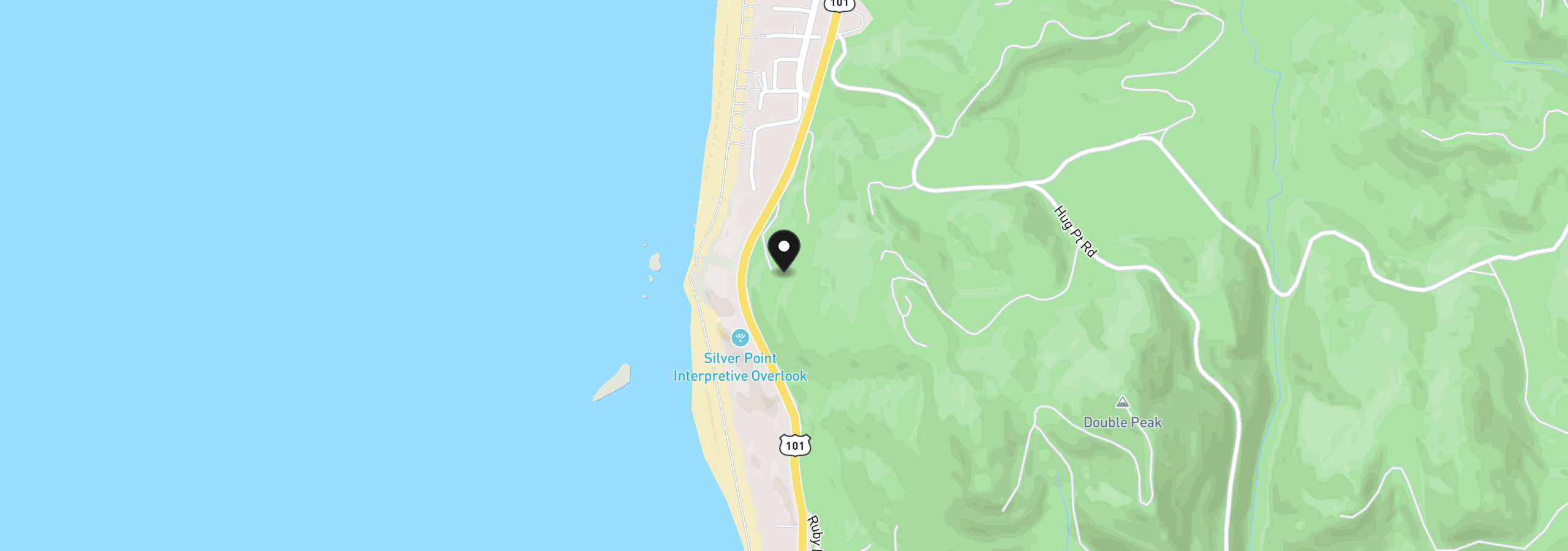 Map showing the location of Hwy 101, Cannon Beach, OR 97110
