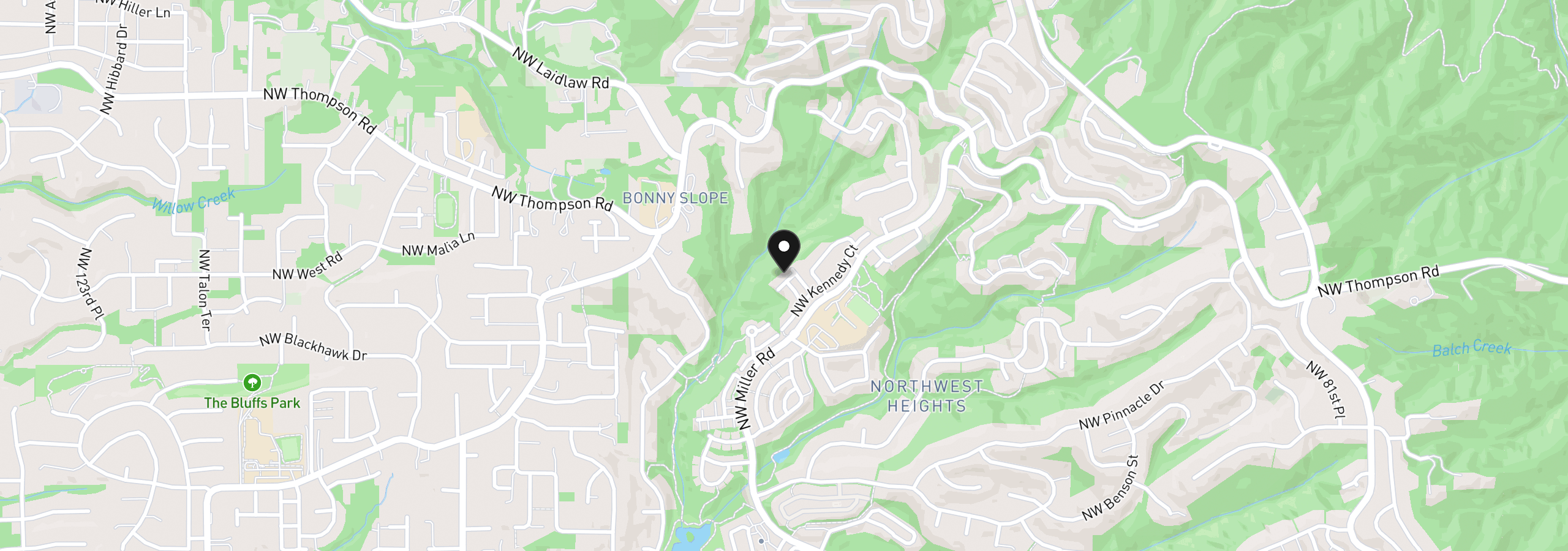 Map showing the location of 2703 NW Preston Ct, Portland, OR 97229
