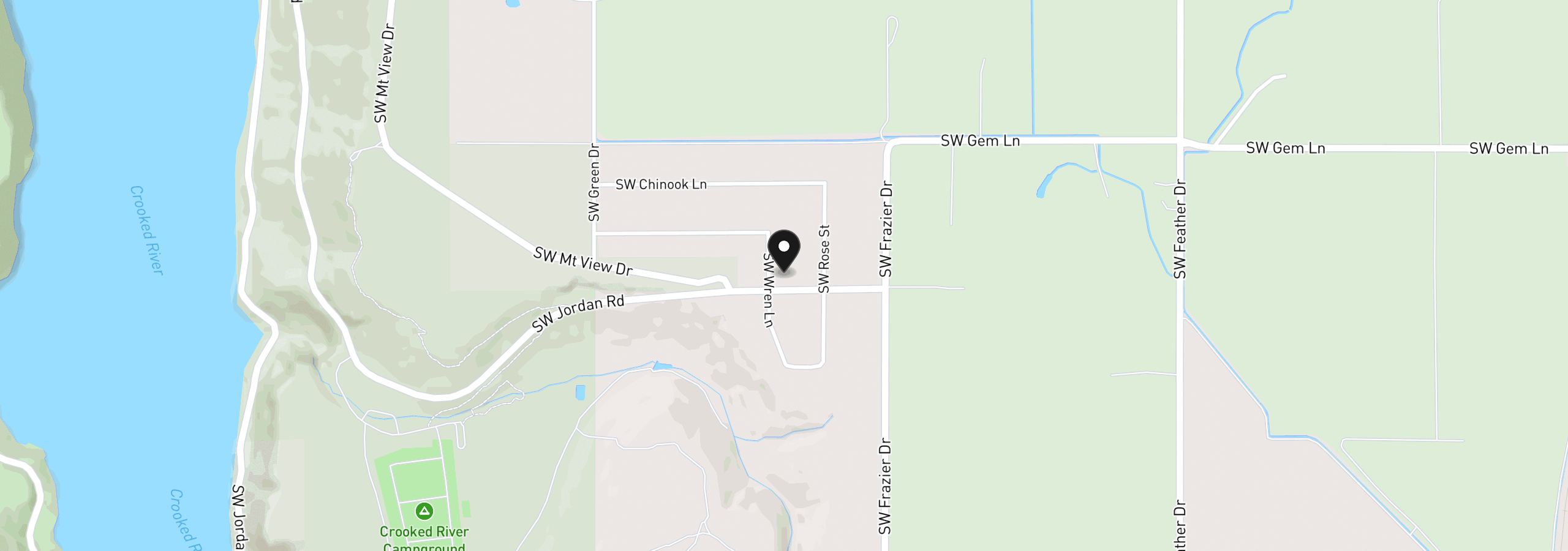 Map showing the location of 6481 SW Wren St, Culver, OR 97734