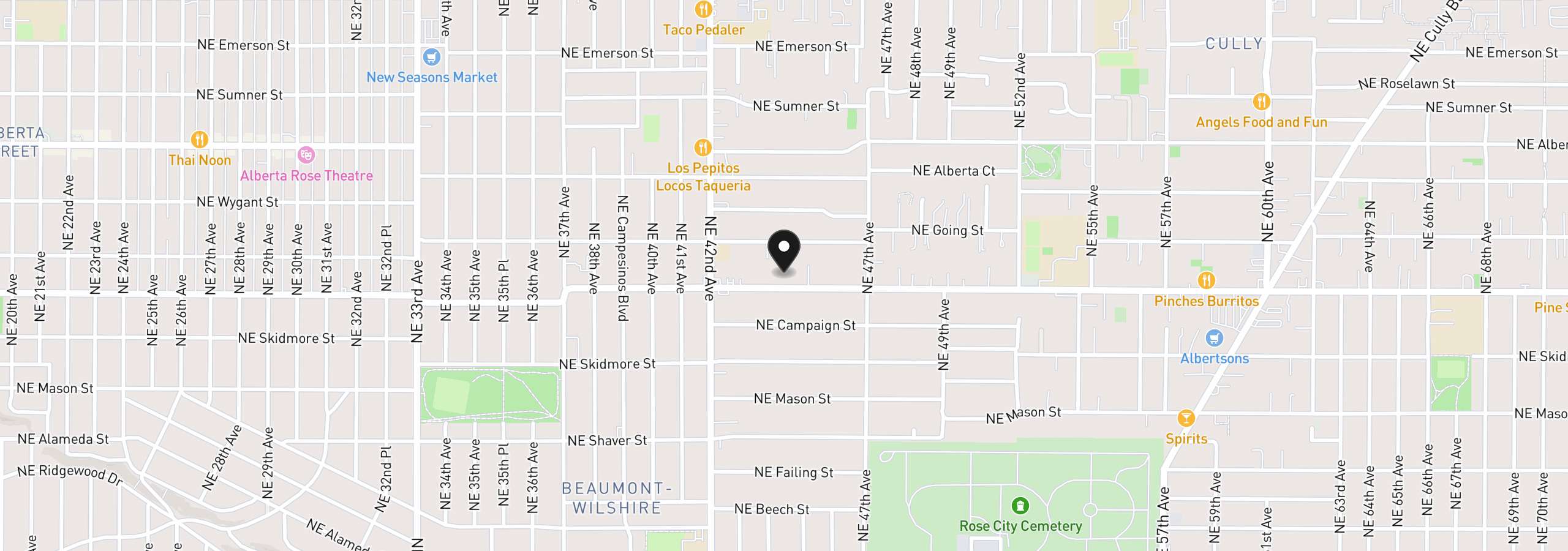 Map showing the location of 4427 NE Prescott St B, Portland, OR 97218