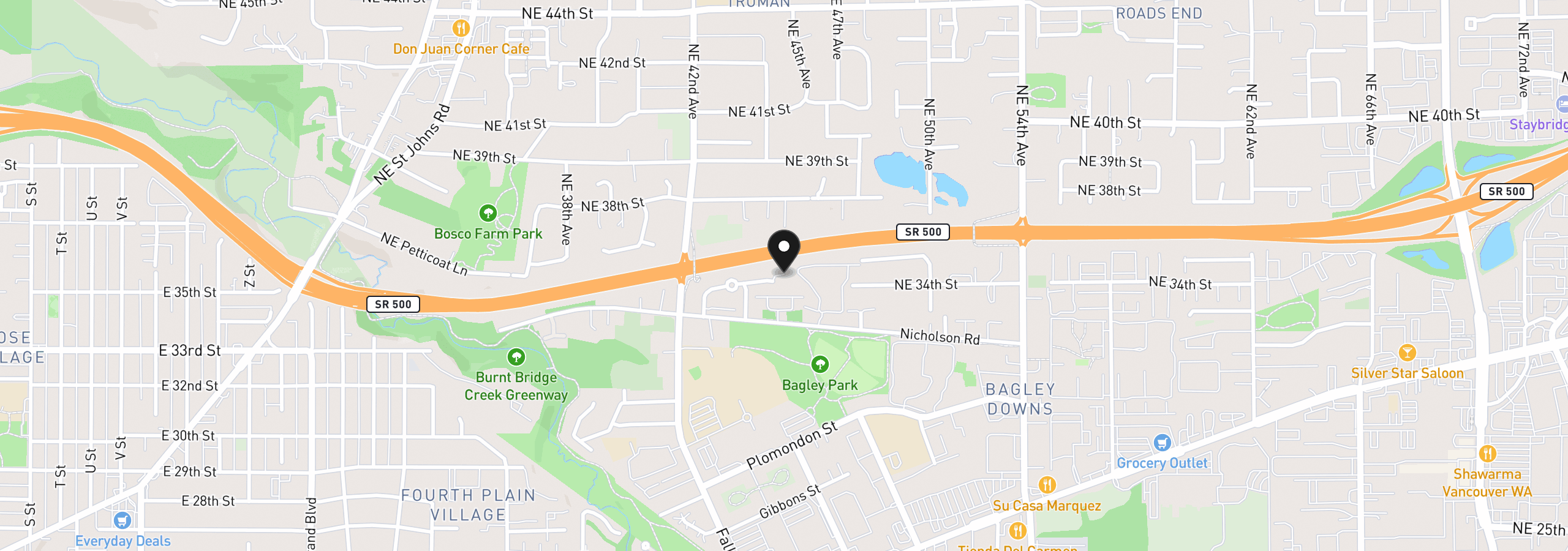 Map showing the location of 4322 NE 34th Cir, Vancouver, Wa 98661