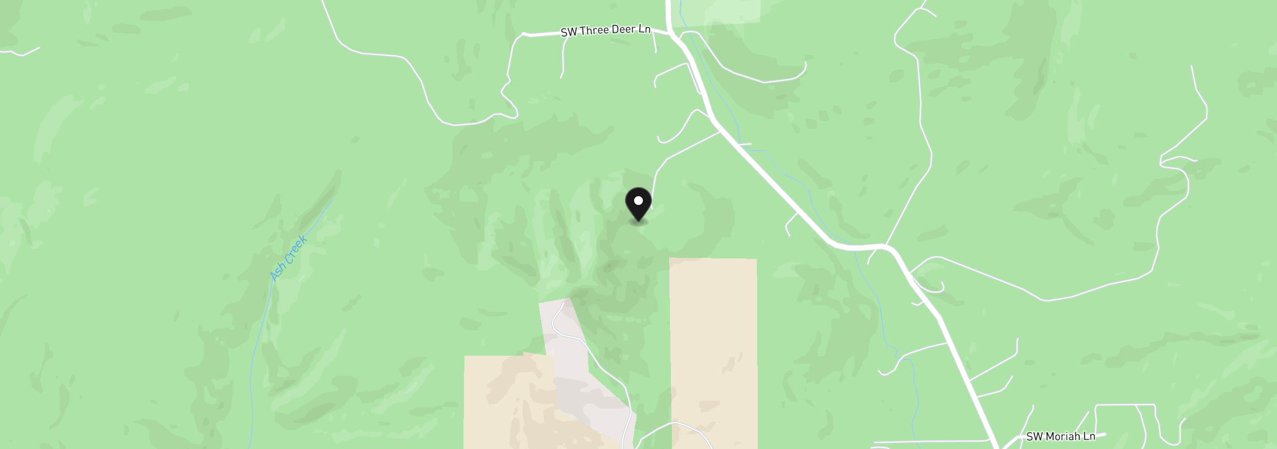 Map showing the location of 18520 SW Rock Creek Rd, Sheridan, OR 97378