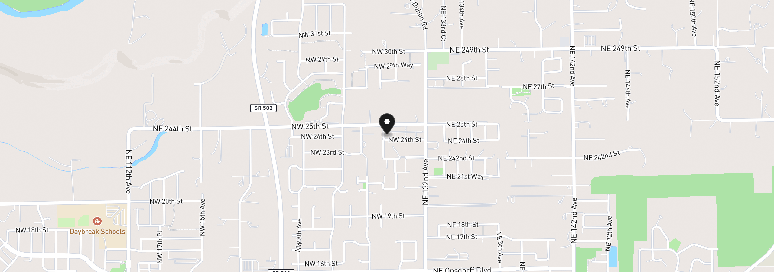 Map showing the location of 216 NW 24th St, Battle Ground, Wa 98604