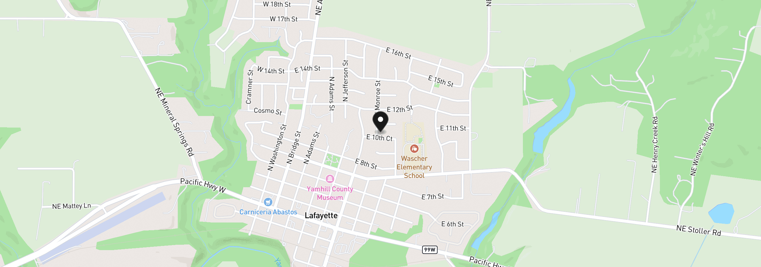 Map showing the location of 822 Monroe St, Lafayette, OR 97127