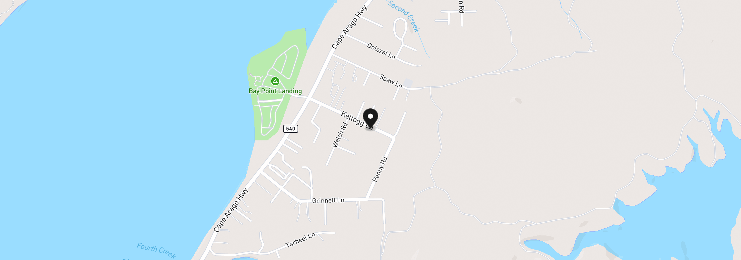 Map showing the location of 91494 Kellogg Ln, Coos Bay, OR 97420