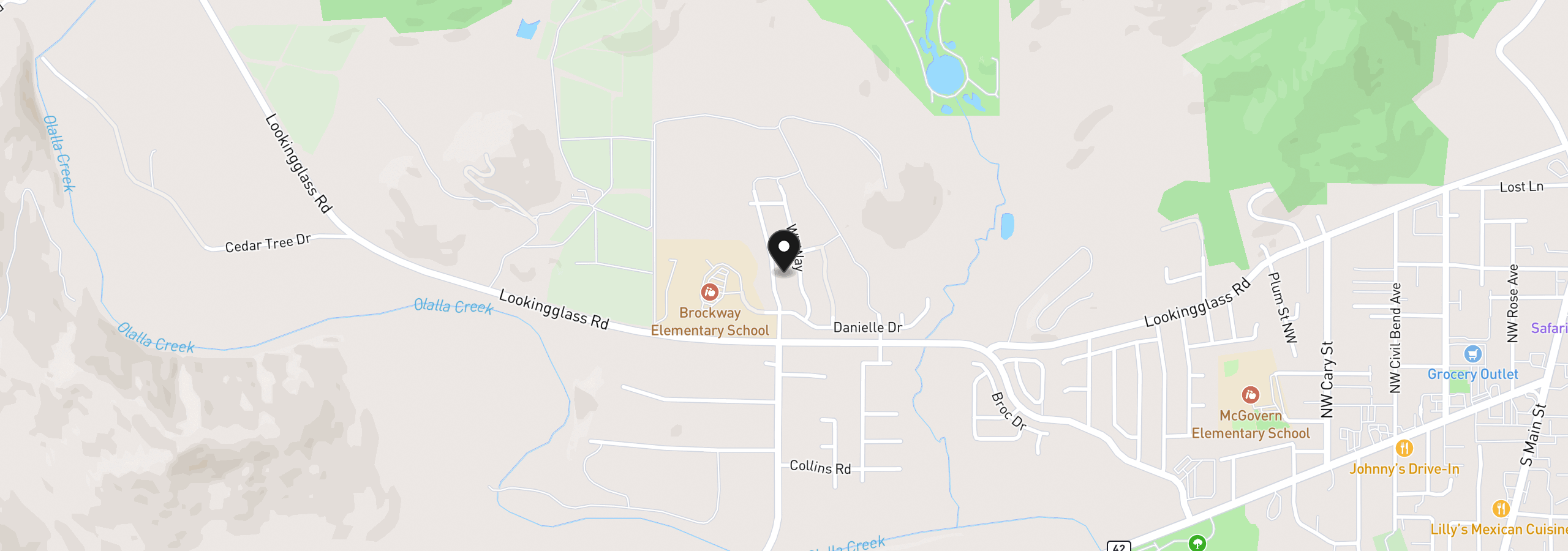 Map showing the location of 2581 Brockway Rd, Winston, OR 97496