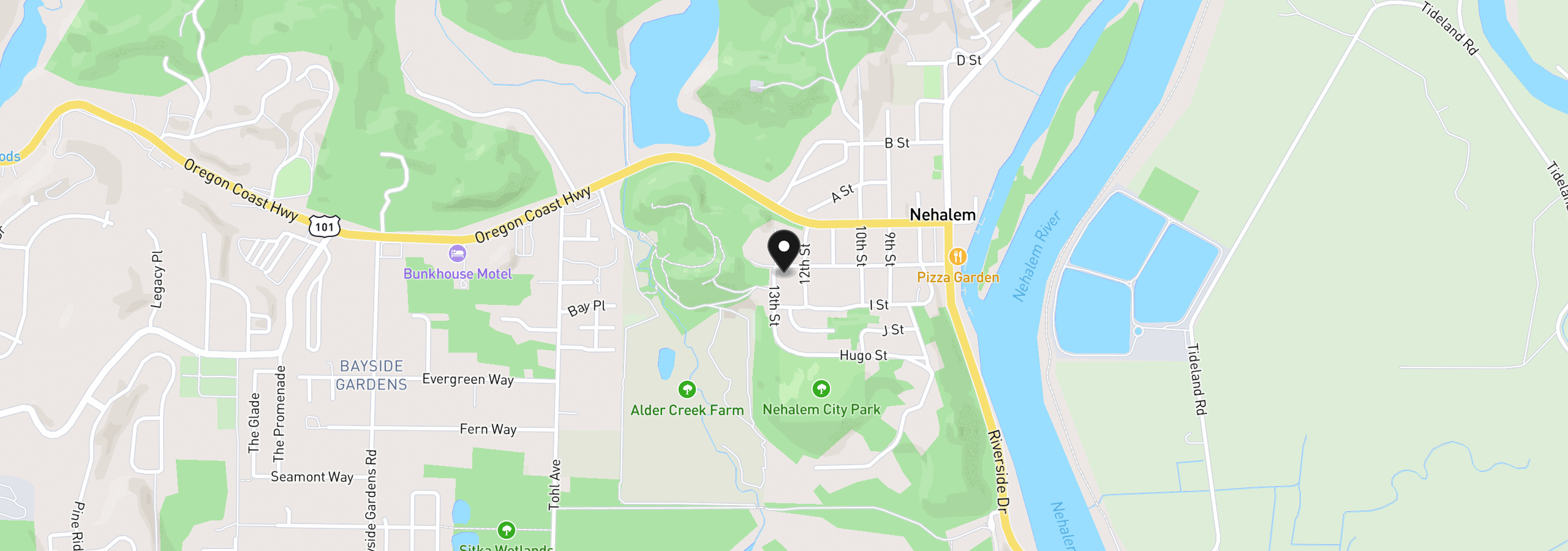 Map showing the location of 12500 Tohls St, Nehalem, OR 97131