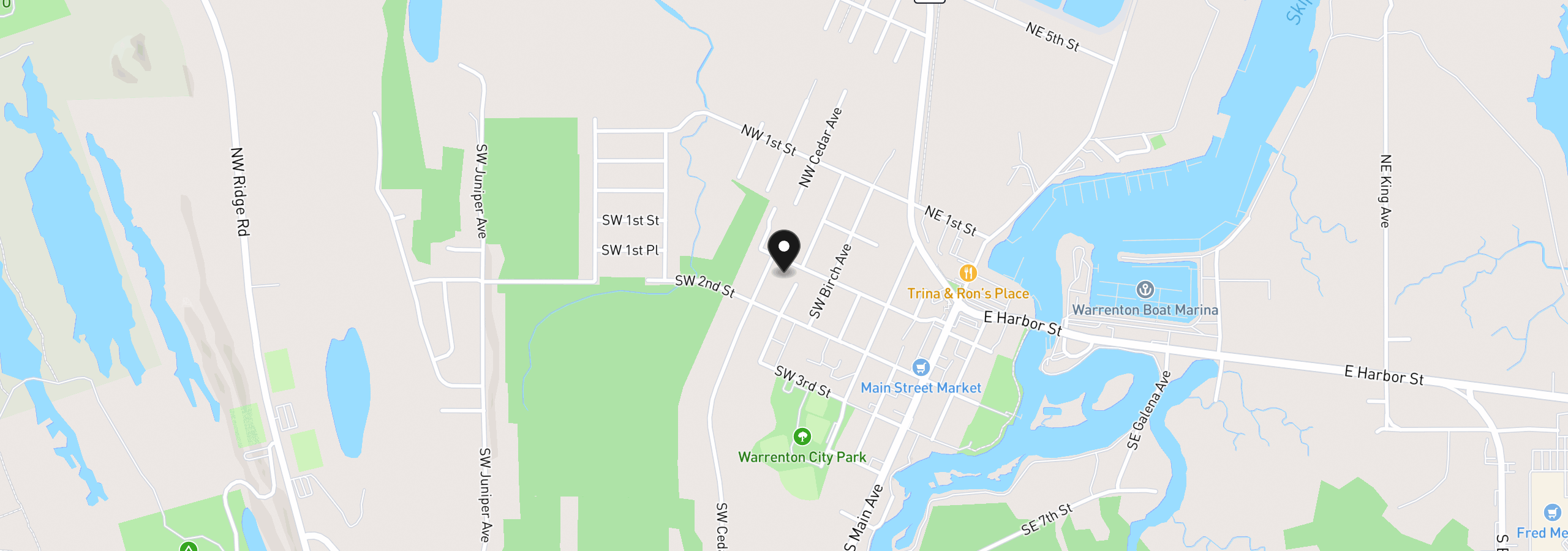 Map showing the location of 135 SW 1st St, Warrenton, OR 97146