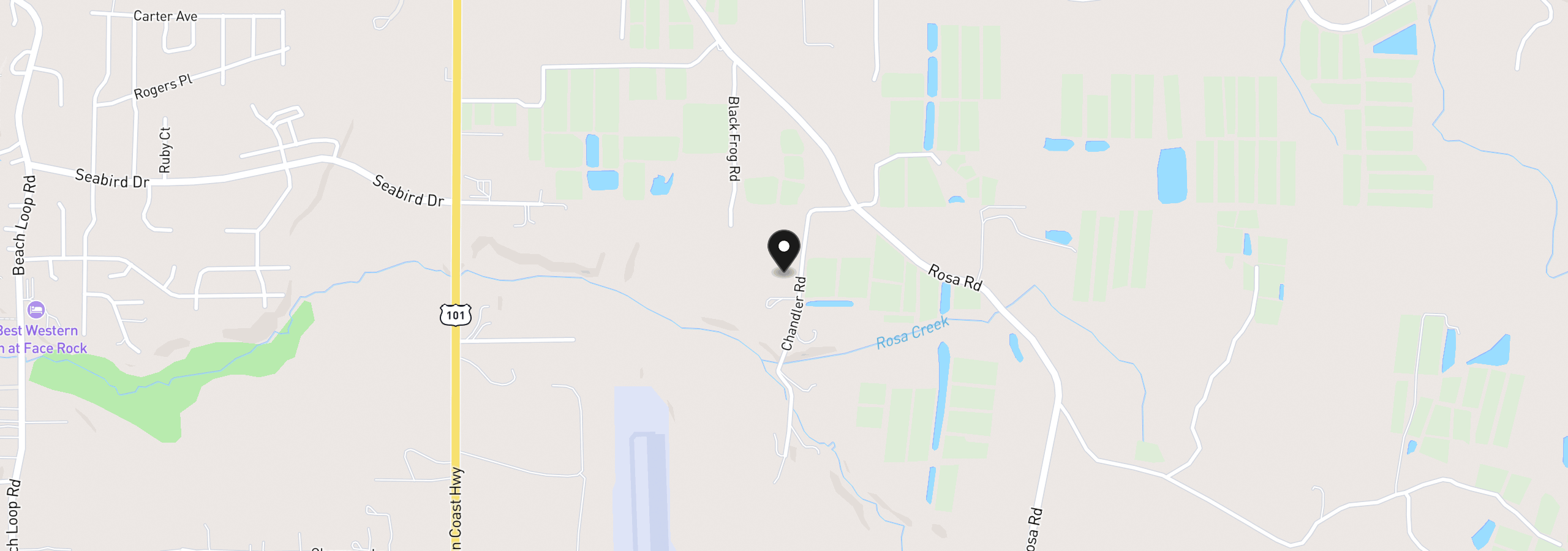 Map showing the location of 54404 Chandler Rd, Bandon, OR 97411