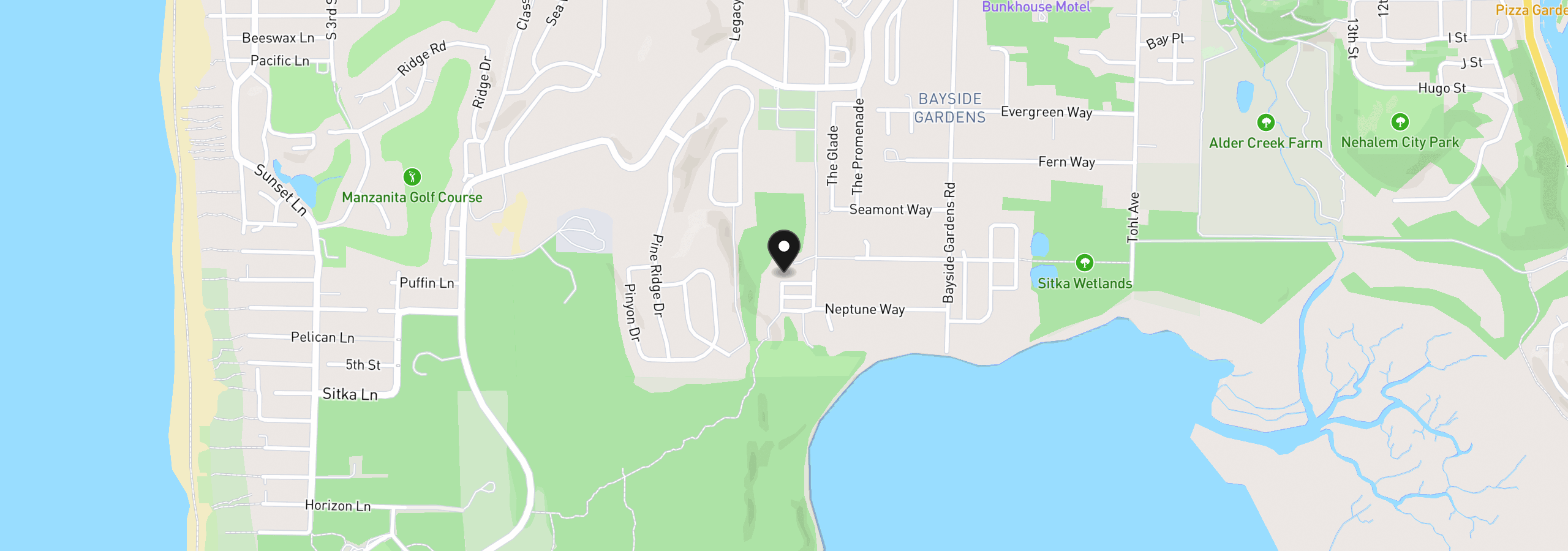 Map showing the location of 10550 Meadow Lark Ln, Nehalem, OR 97131