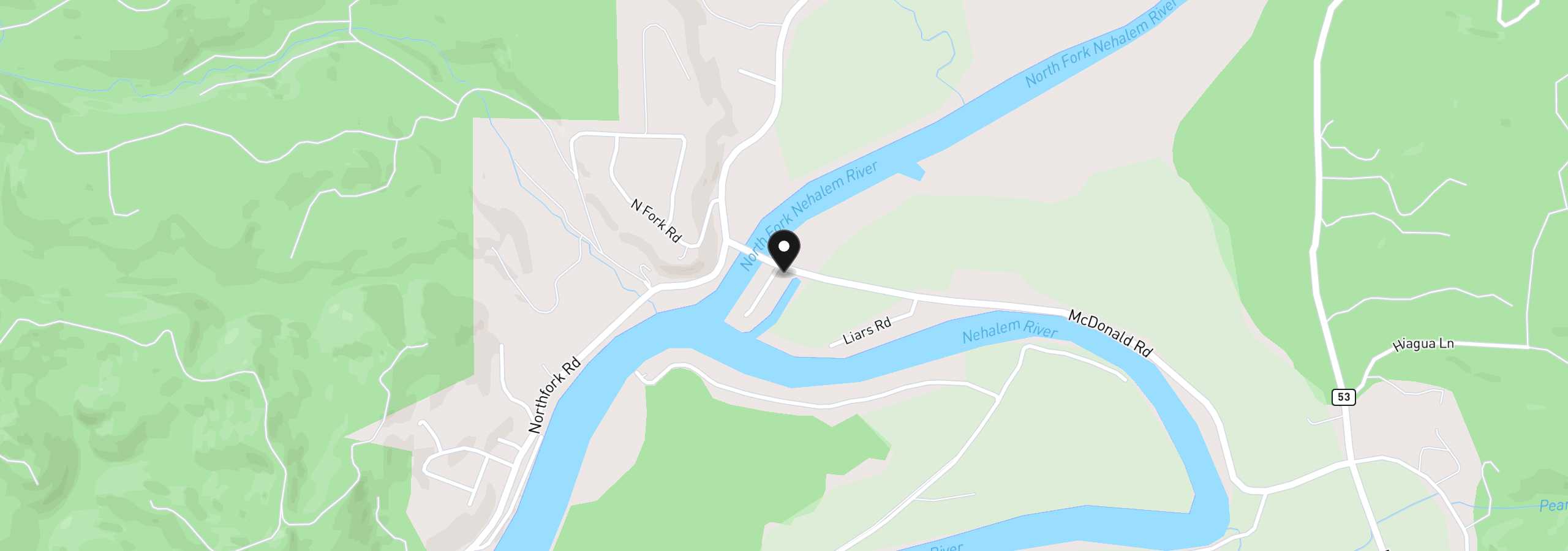 Map showing the location of 38085 Island Dr, Nehalem, OR 97131