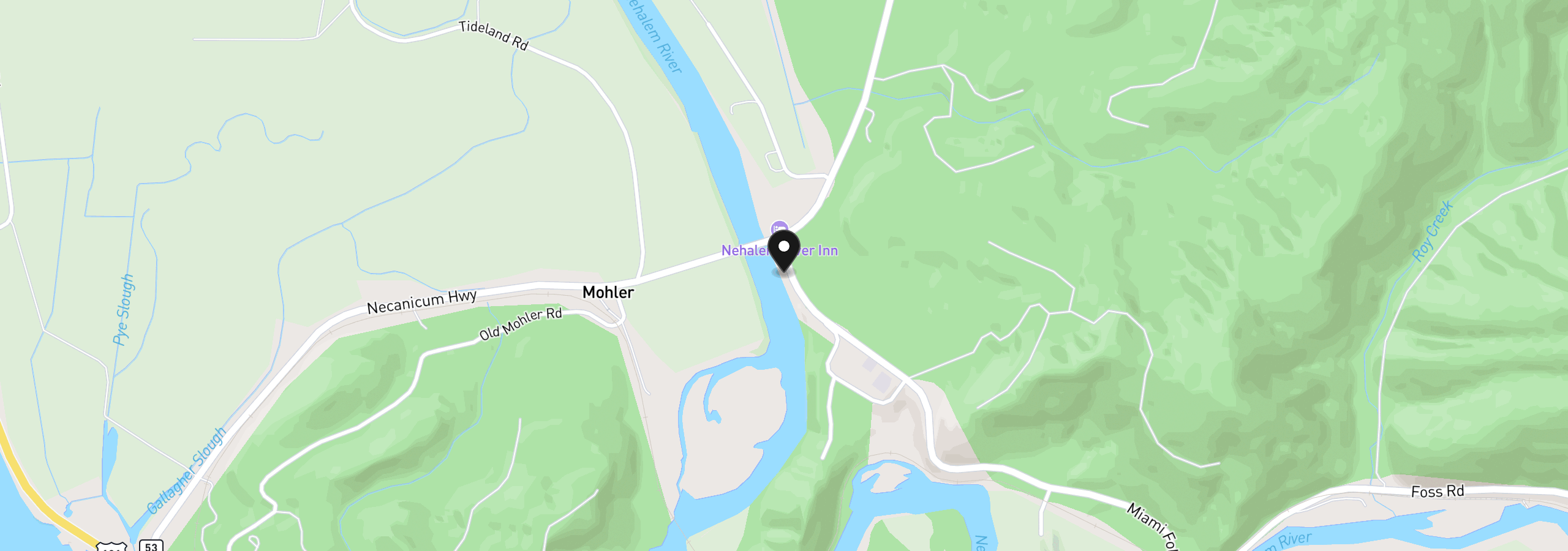 Map showing the location of 34700 Miami Foley Rd, Nehalem, OR 97131