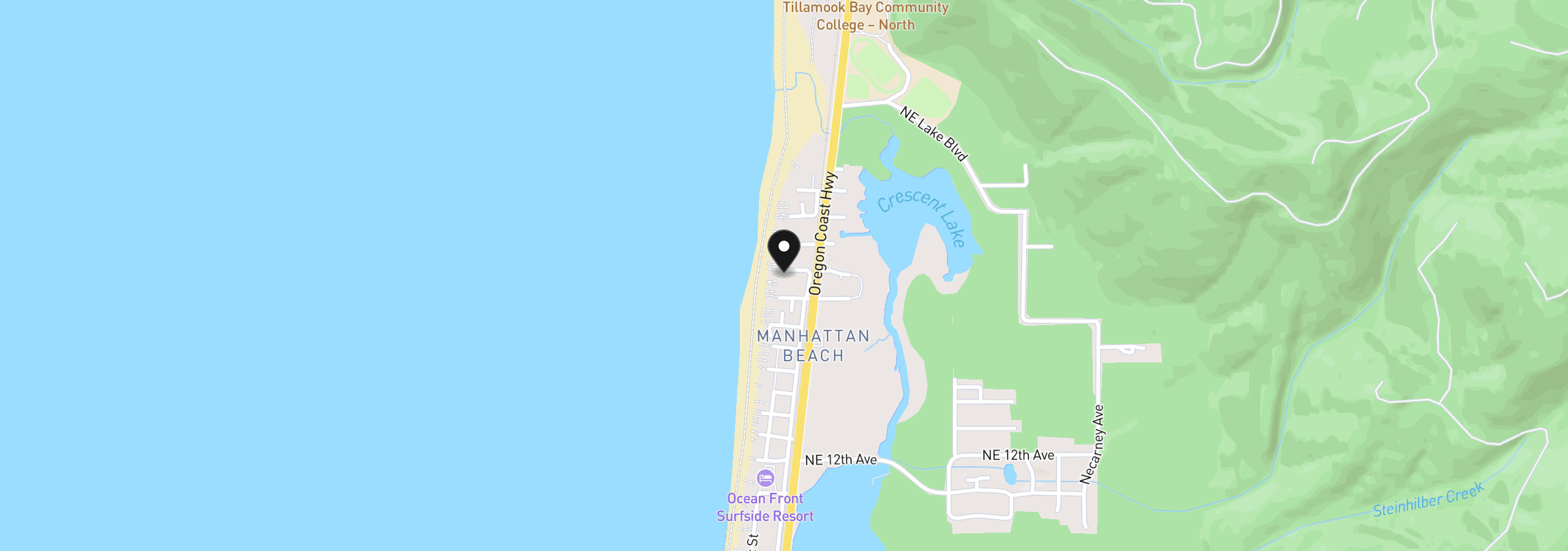 Map showing the location of 150 NW 20th Ave, Rockaway Beach, OR 97136