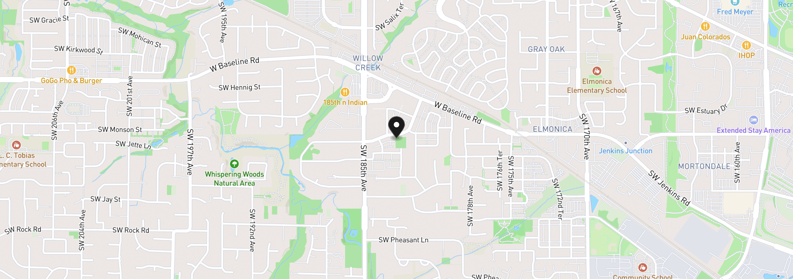 Map showing the location of 946 SW Lockley Ter, Beaverton, OR 97003