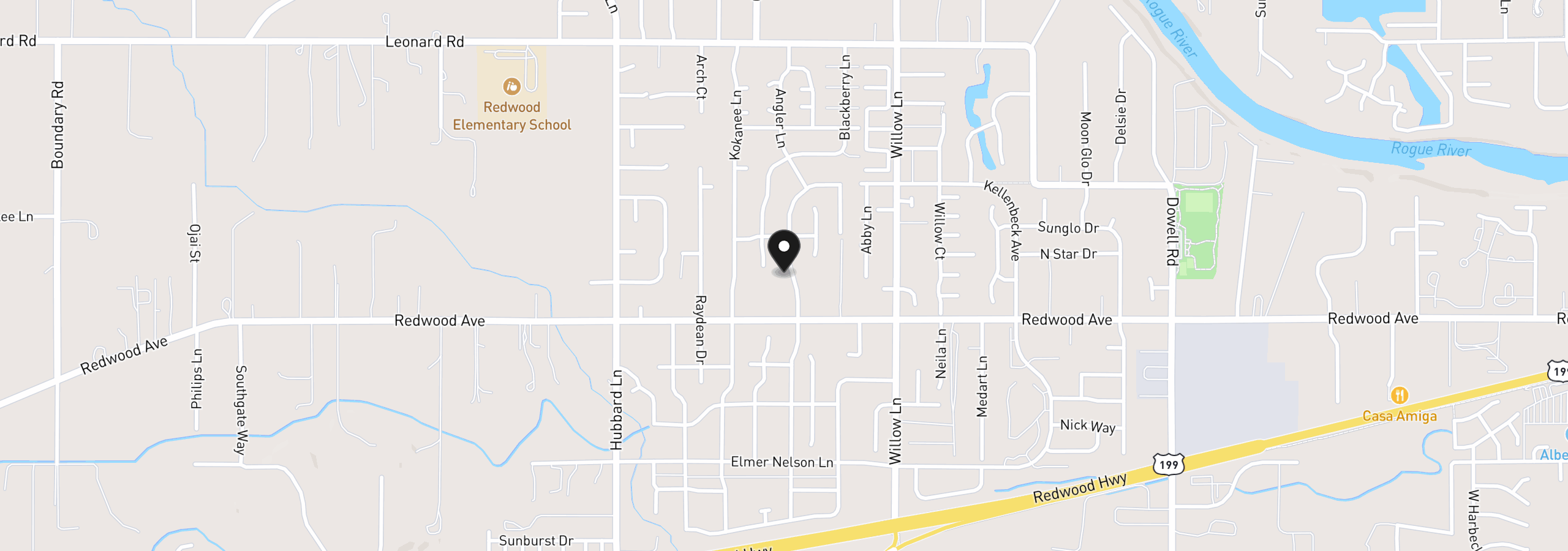 Map showing the location of 1440 George Tweed Blvd, Grants Pass, OR 97527