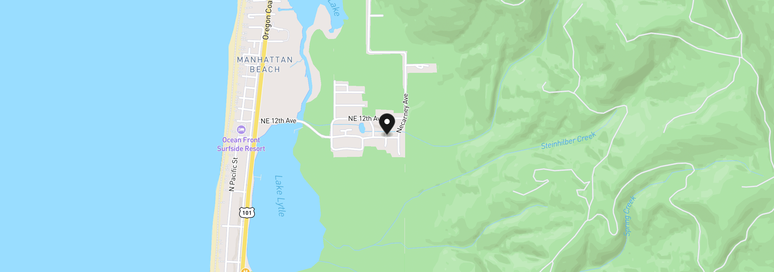 Map showing the location of 1186 Francis St Lot 1, Rockaway Beach, OR 97136