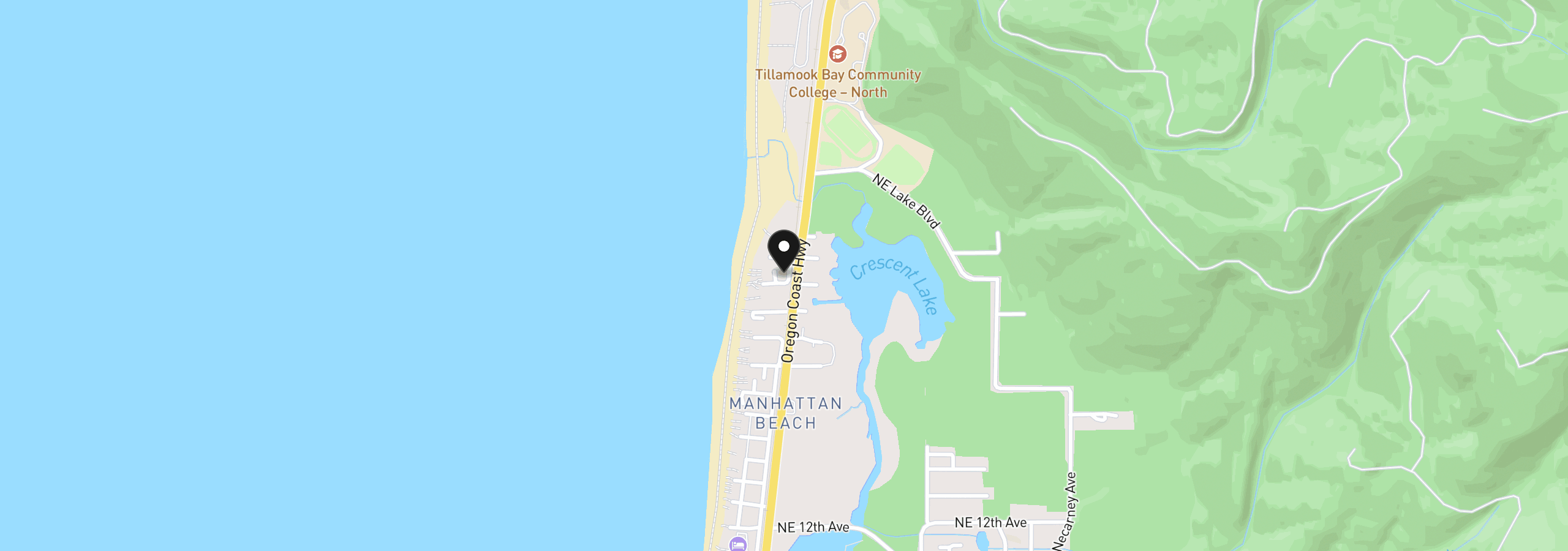Map showing the location of 109 NW 22 nd Ave, Rockaway Beach, OR 97136