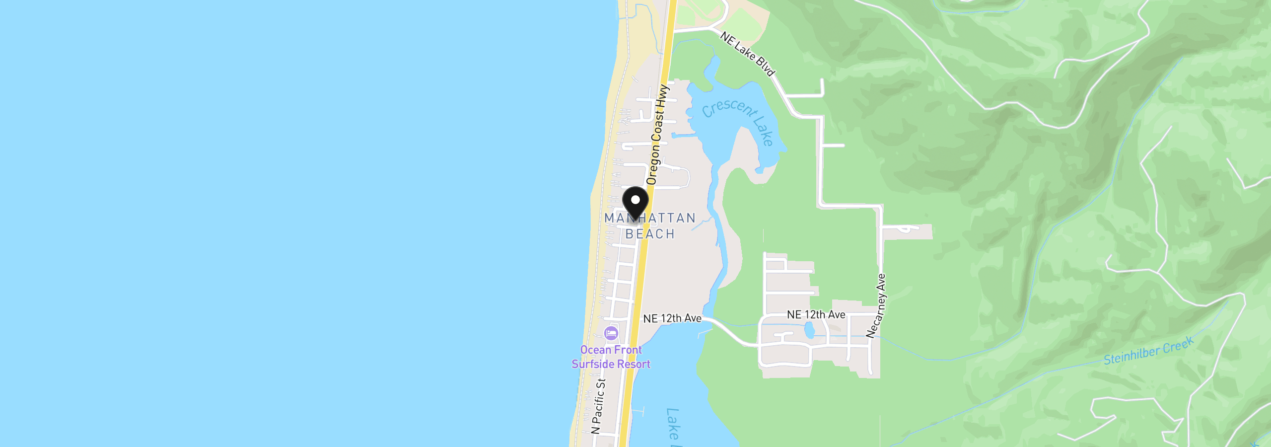 Map showing the location of 1711 N Miller, Rockaway Beach, OR 97136