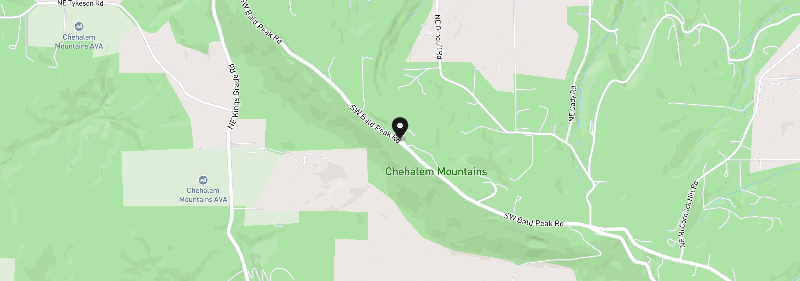 Map showing the location of 21030 NE Bald Peak Rd, Hillsboro, OR 97123
