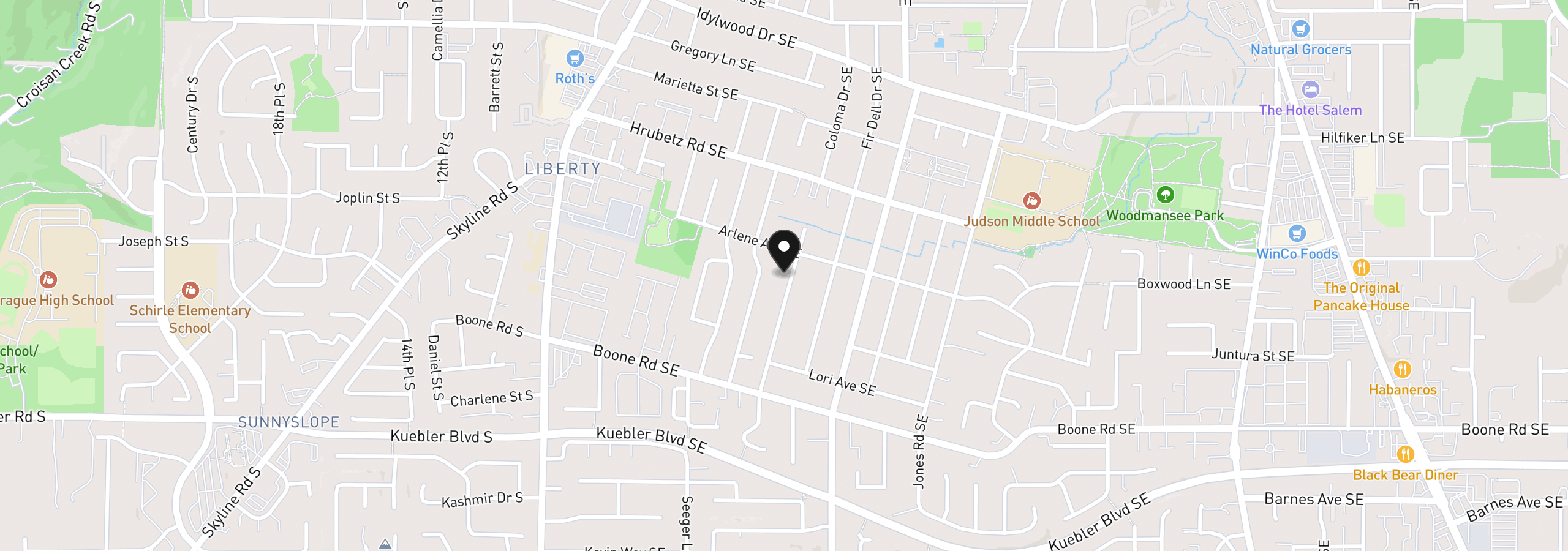 Map showing the location of 4835 Coloma Dr, Salem, OR 97302