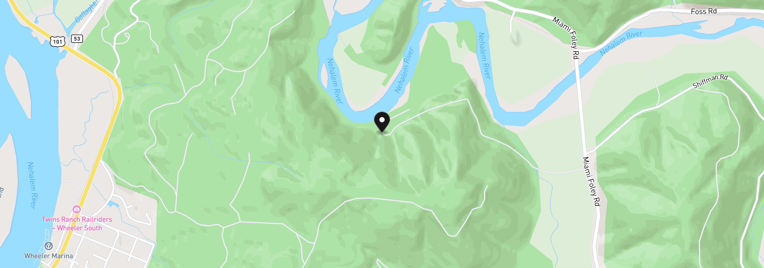 Map showing the location of 17655 Lommen Rd, Nehalem, OR 97131