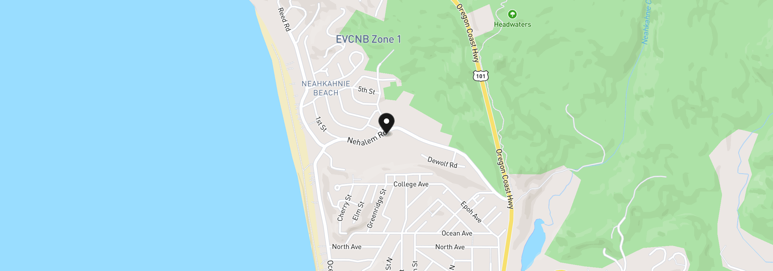 Map showing the location of 8205 Nehalem Rd, Manzanita, OR 97130