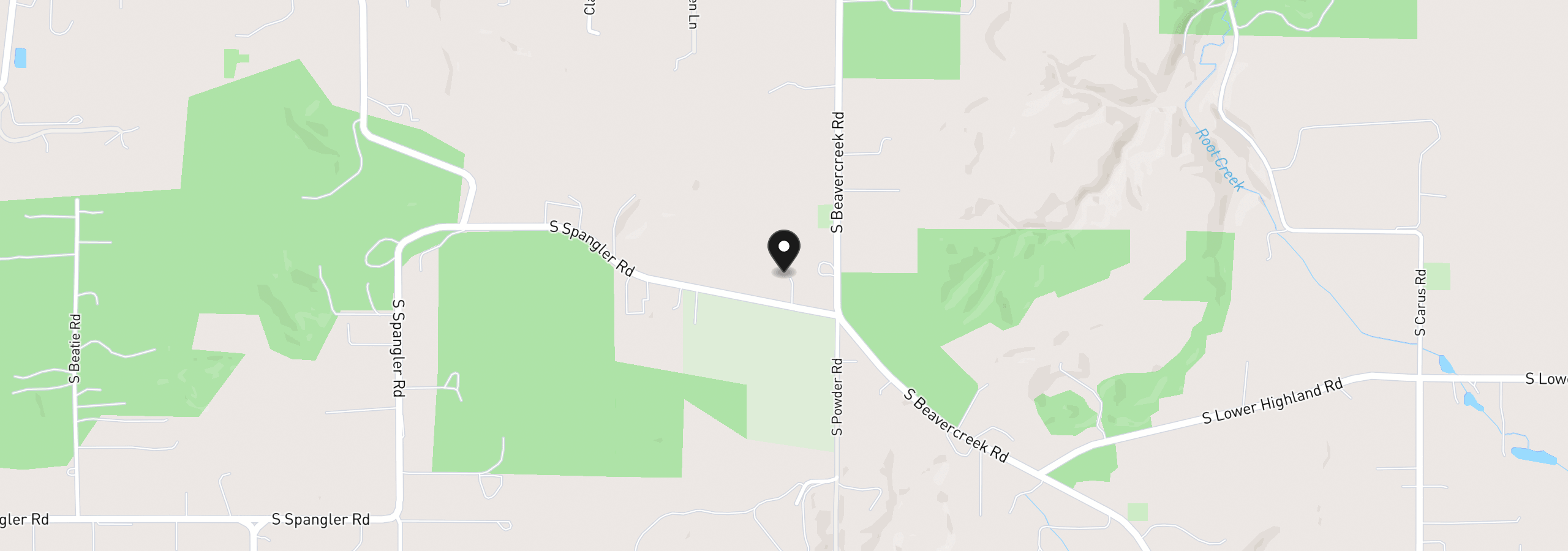 Map showing the location of 16977 S Spangler Rd, Beavercreek, OR 97004