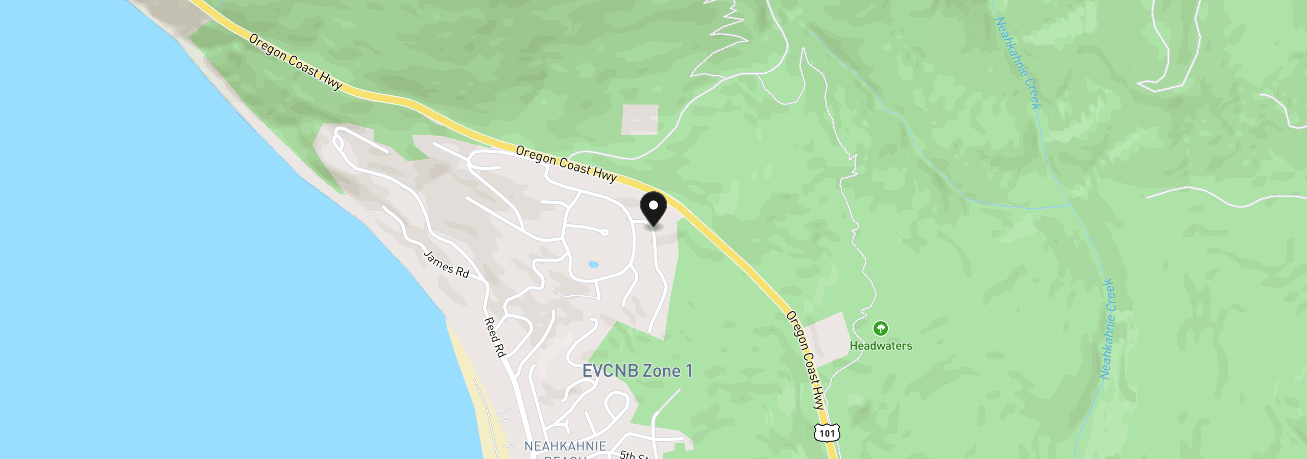 Map showing the location of 8715 Braeridge Dr, Manzanita, OR 97130