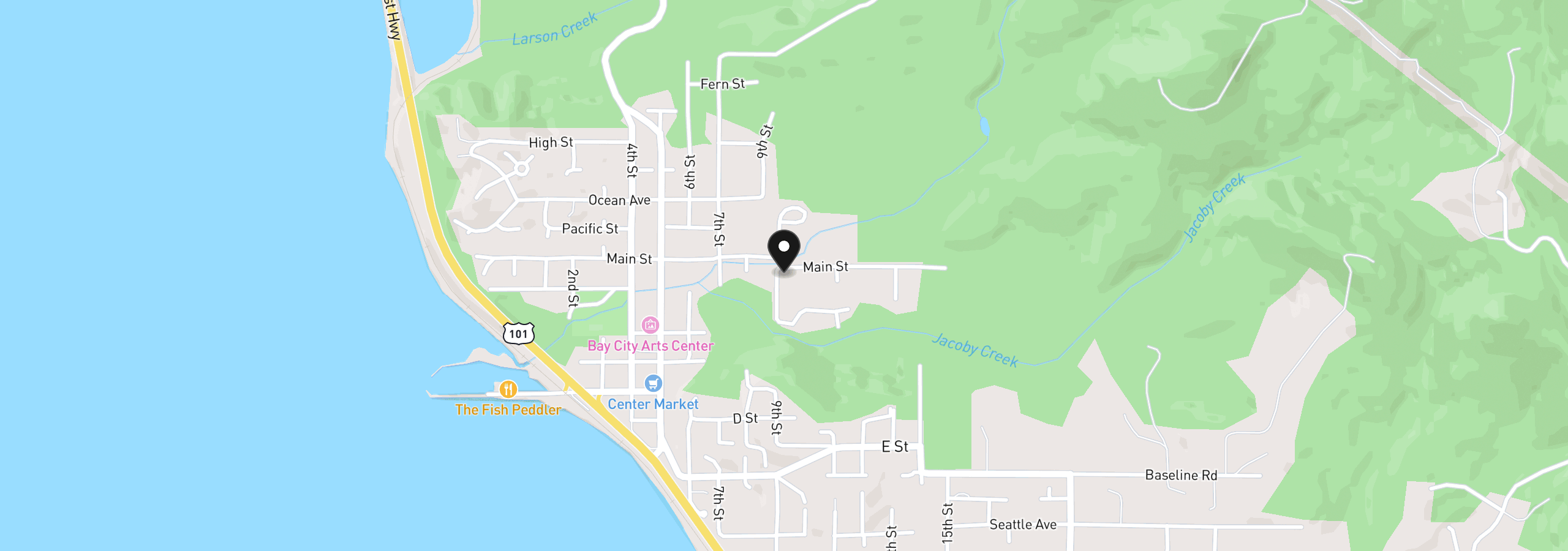 Map showing the location of 6125 Main St, Bay City, OR 97107