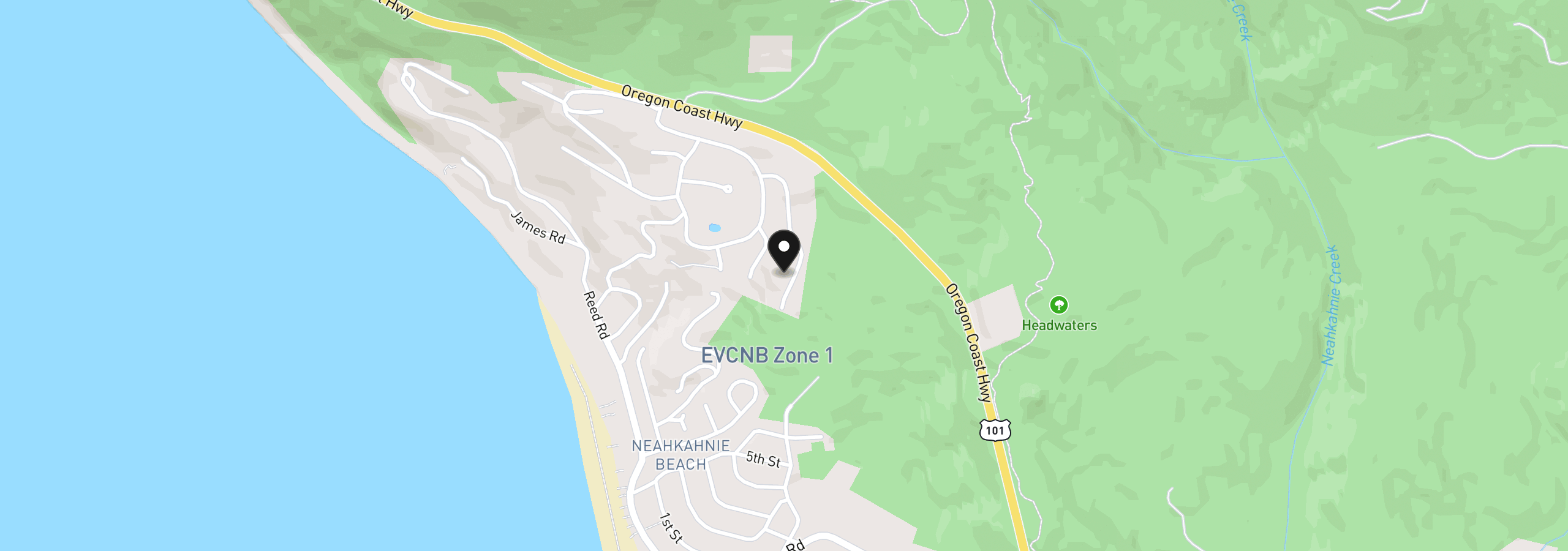 Map showing the location of Braeridge Dr Lot 62, Manzanita, OR 97130