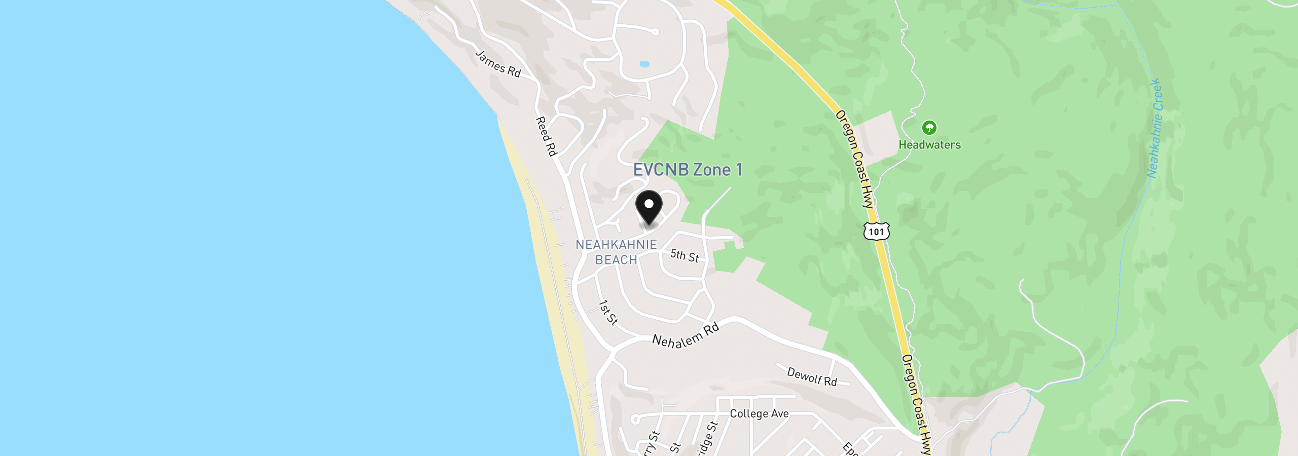 Map showing the location of TreasureRocksPirates Way, Manzanita, OR 97130