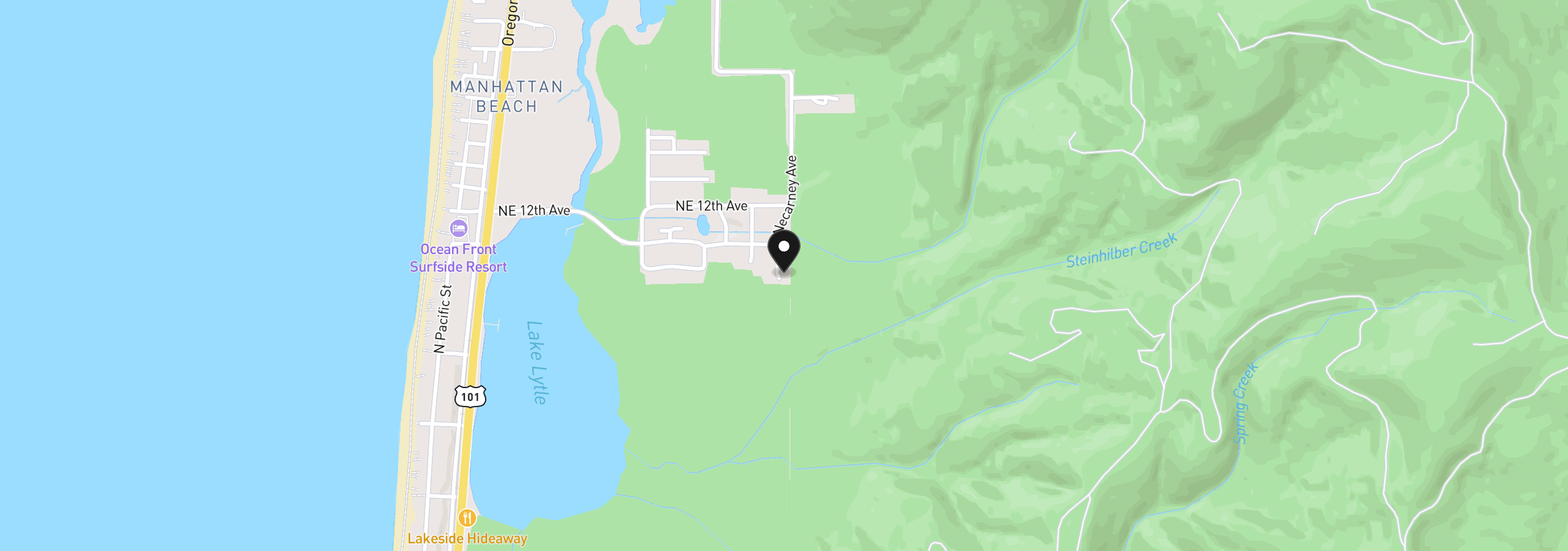Map showing the location of 1072 Necarney Lot 4, Rockaway Beach, OR 97136