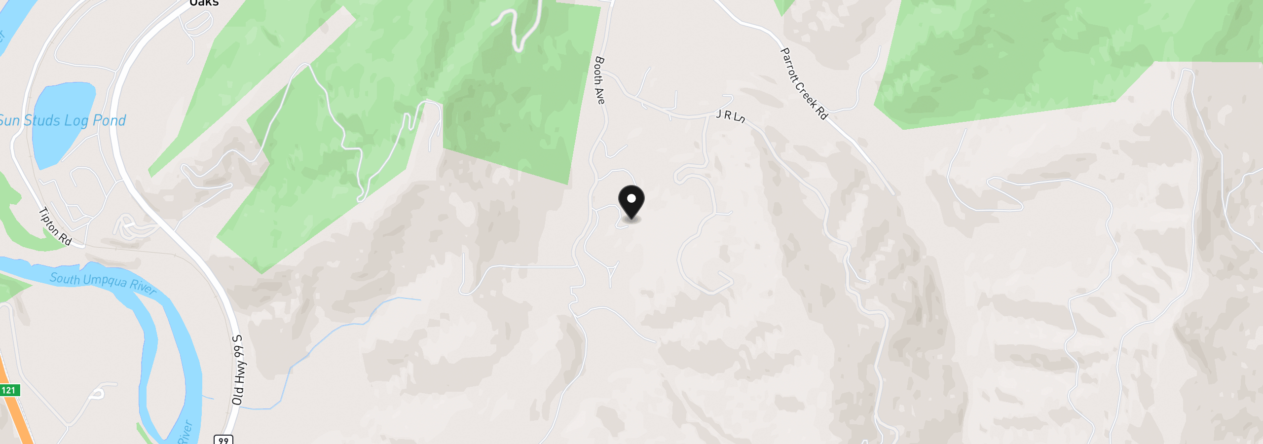 Map showing the location of 2750 SE Booth Ave, Roseburg, OR 97470