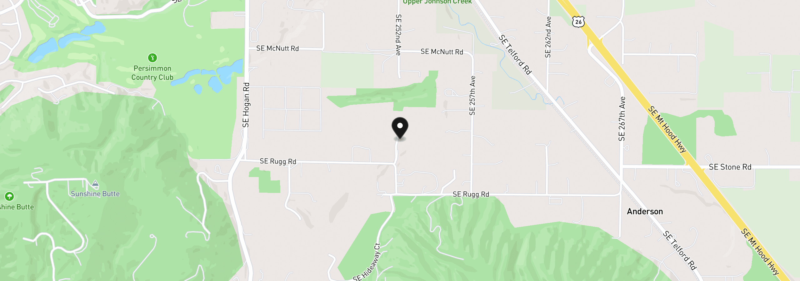 Map showing the location of 8326 SE 252nd Ave, Gresham, OR 97080