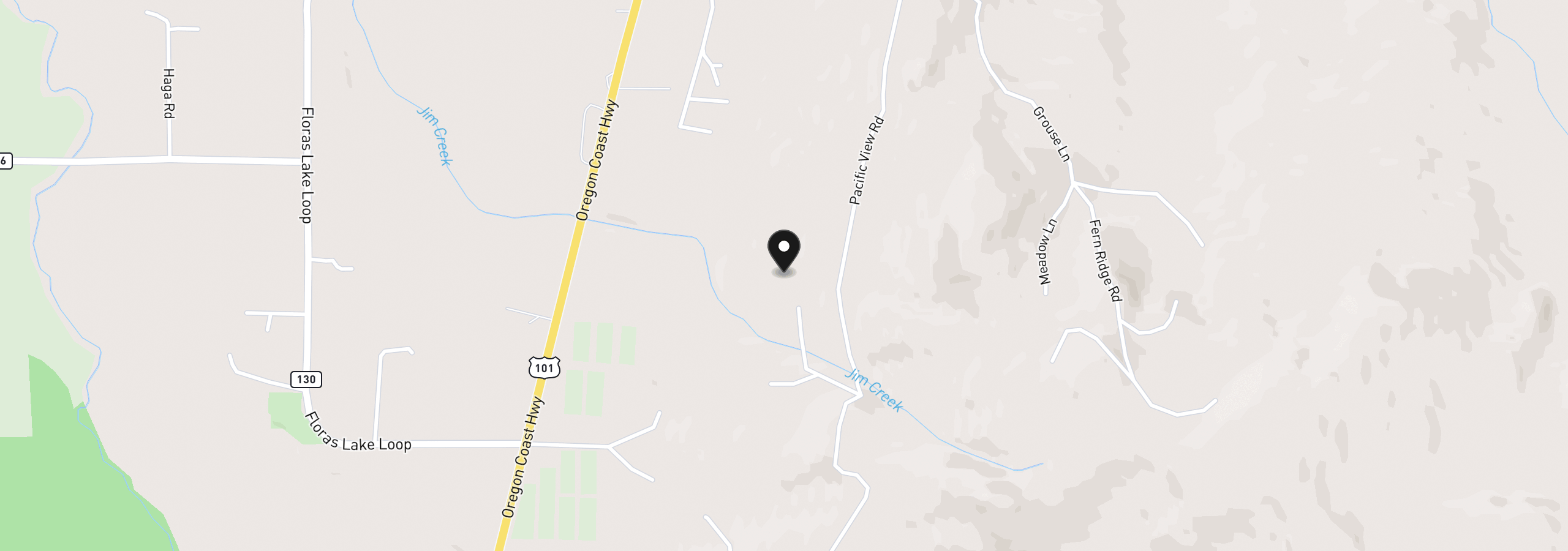 Map showing the location of 47500 Pacific View Rd, Langlois, OR 97450