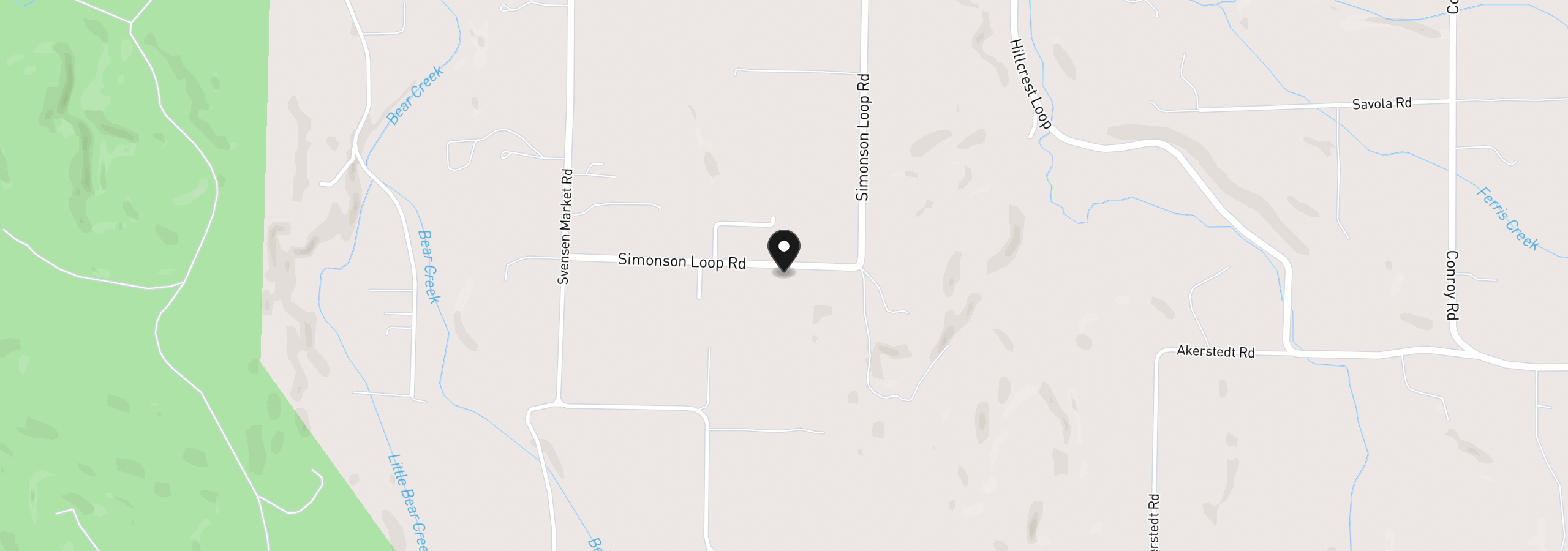 Map showing the location of 92389 Simonsen Rd, Astoria, OR 97103