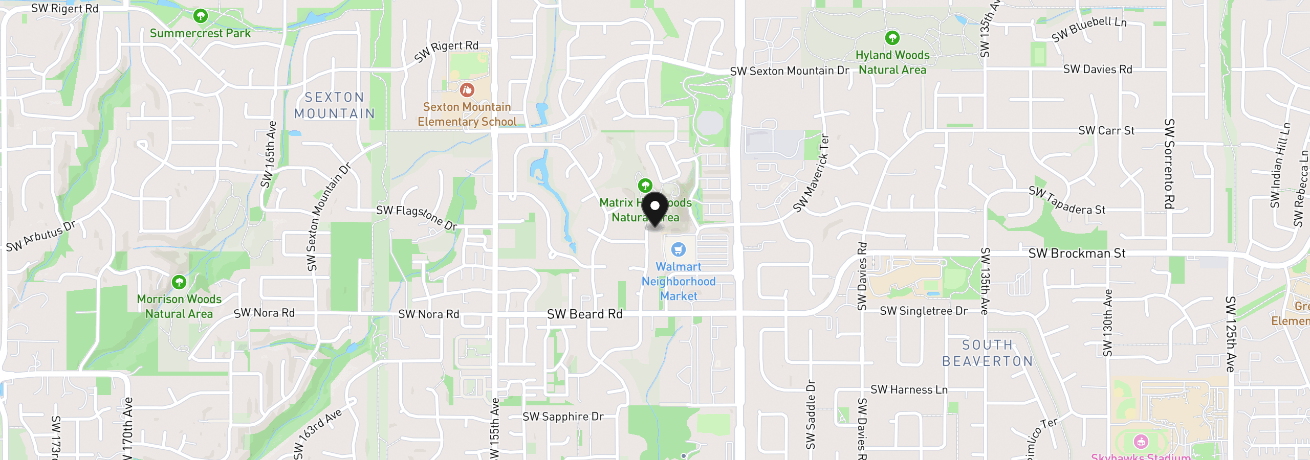 Map showing the location of 8932 SW 149th Pl, Beaverton, OR 97007