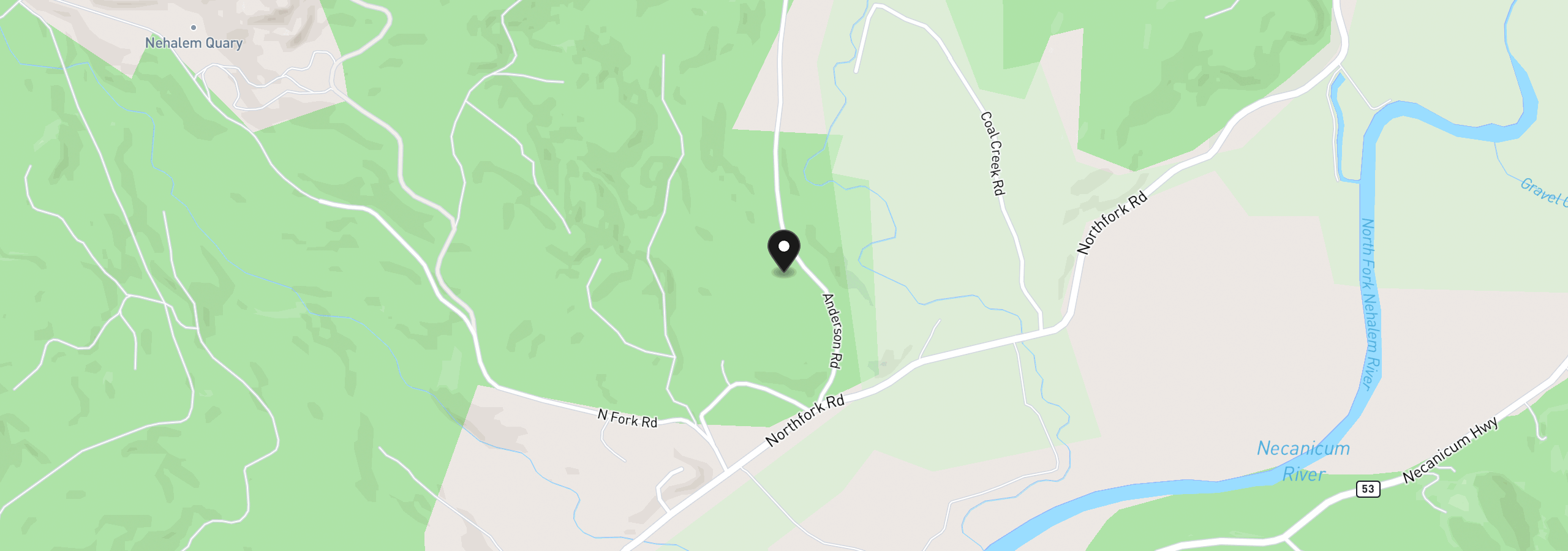 Map showing the location of 40050 Anderson Rd, Nehalem, OR 97131