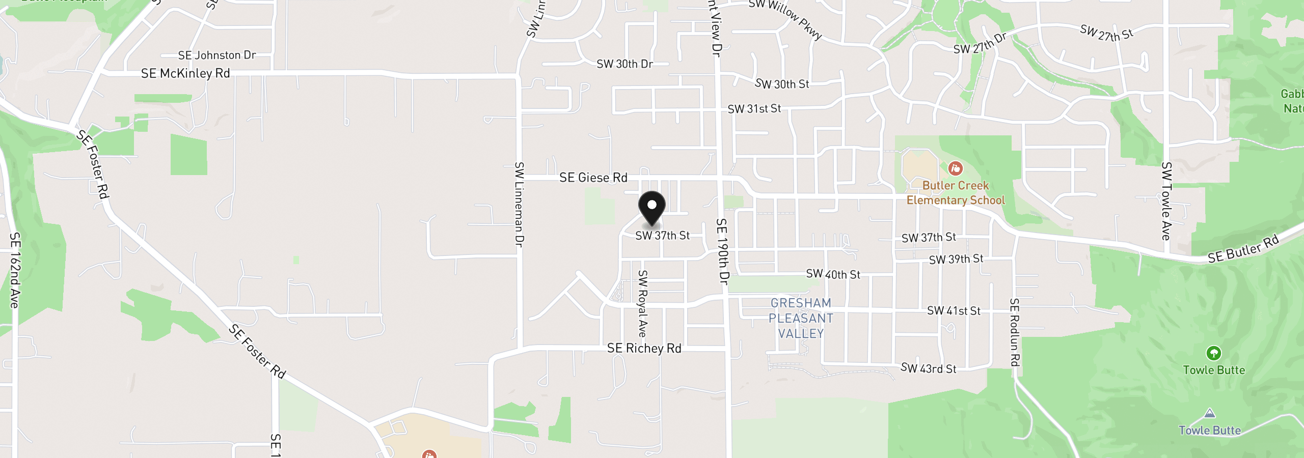 Map showing the location of 3731 SW 37th St, Gresham, OR 97080