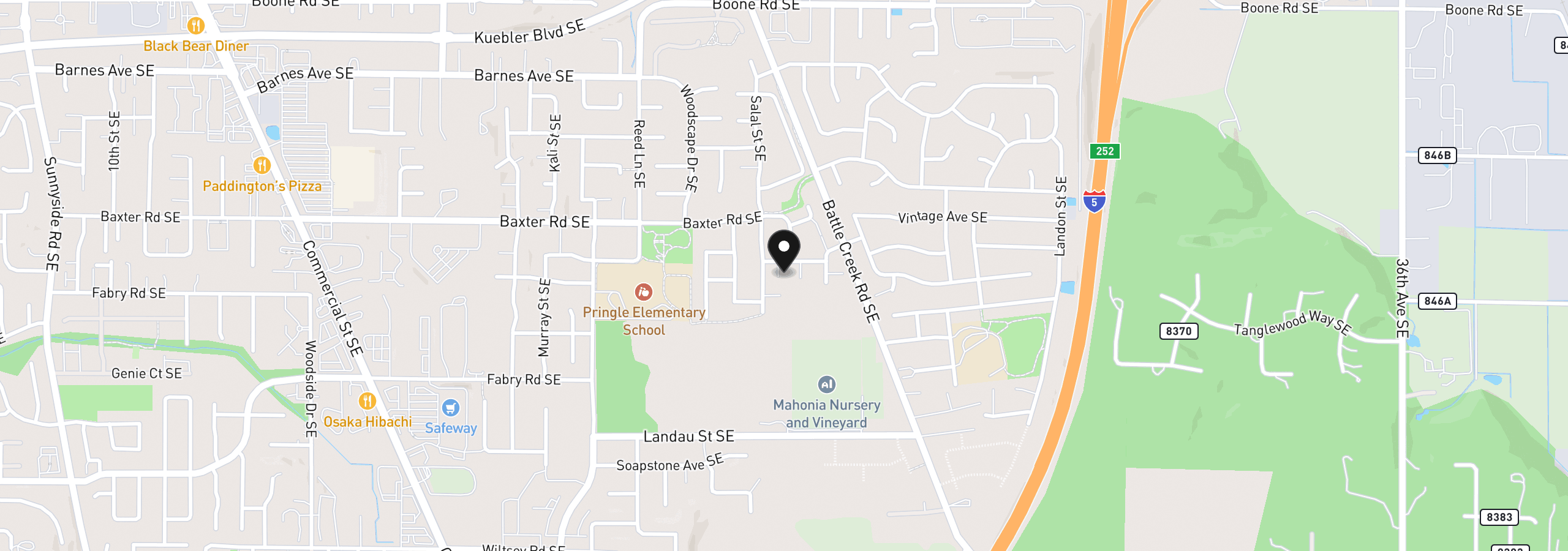 Map showing the location of 2454 Egret Ave, Salem, OR 97306