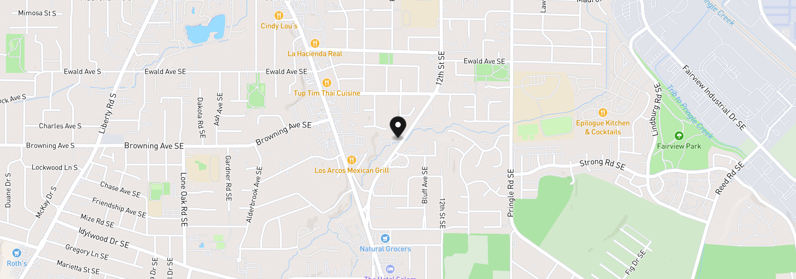 Map showing the location of 4001 12th St Cut Off SE 5, Salem, OR 97302