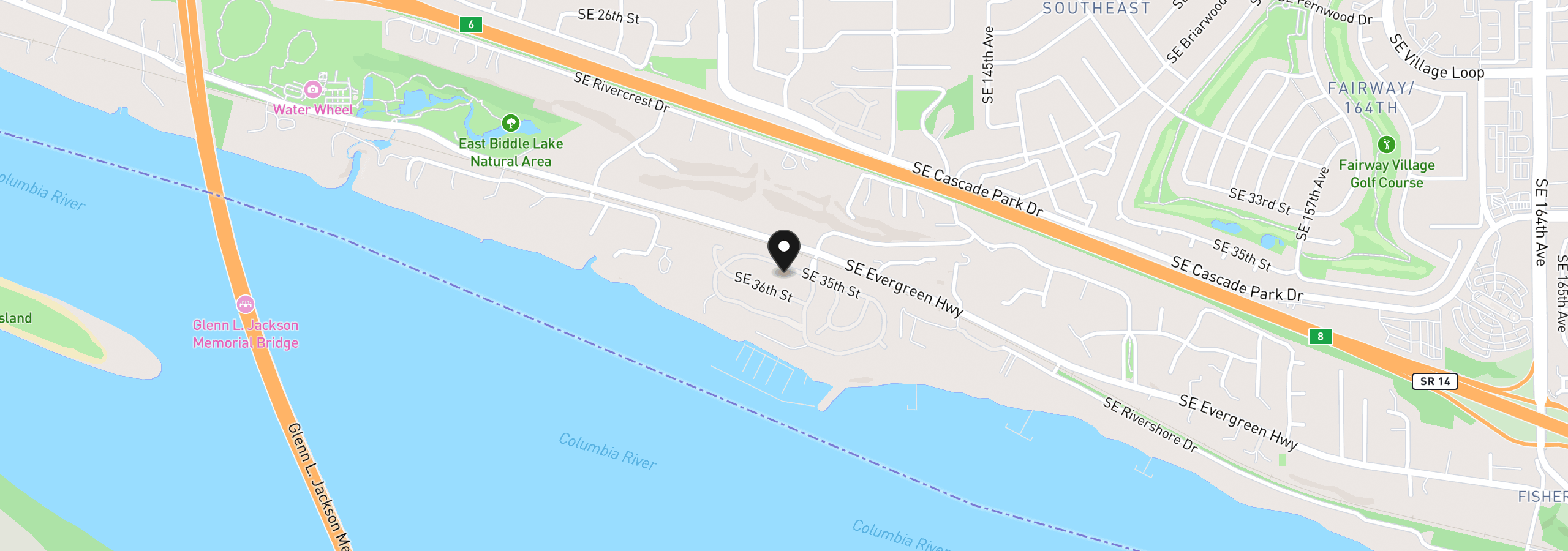 Map showing the location of 13807 SE 35th St, Vancouver, Wa 98683