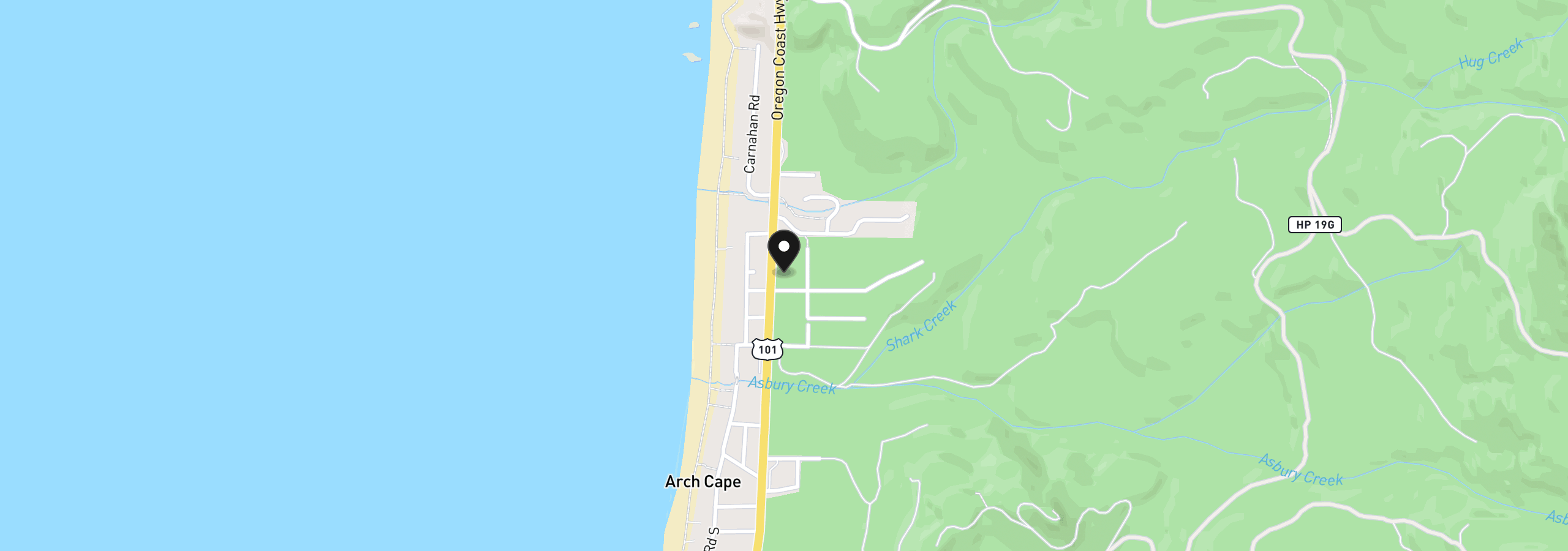 Map showing the location of 32067 Hemlock Ln, Arch Cape, OR 97102