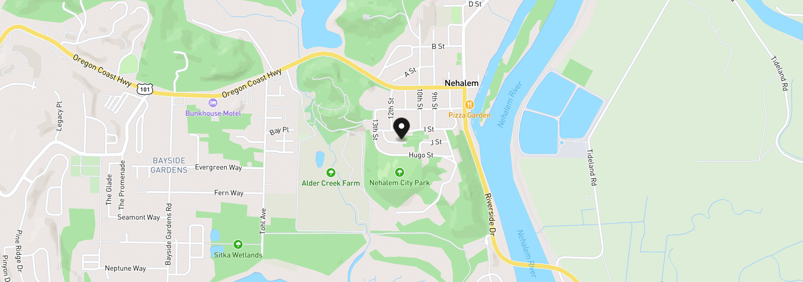 Map showing the location of 12690 J St, Nehalem, OR 97131